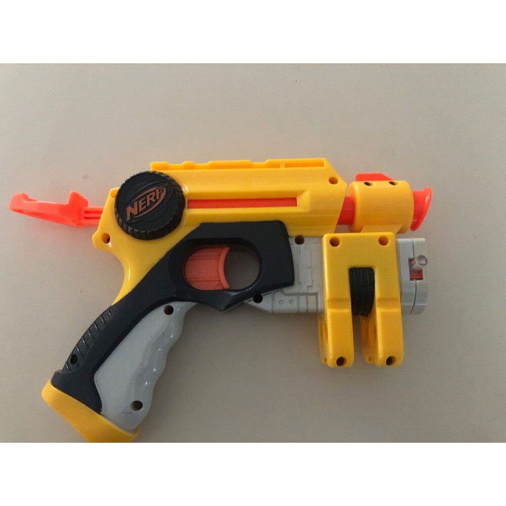 Nerf N-Strike EX3 Nite Finder Yellow Gun Pistol with Laser Hasbro 2004 Works Toy